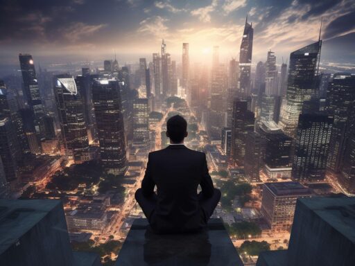 Ondernemer die economische grafieken bestudeert aan een bureau
